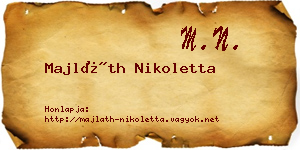 Majláth Nikoletta névjegykártya
