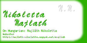 nikoletta majlath business card